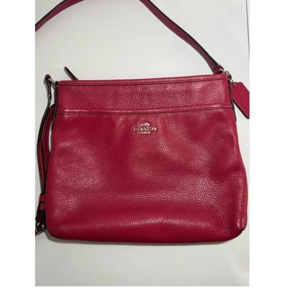 Coach Raspberry Pink Pebbled Leather Crossbody Bag F28035